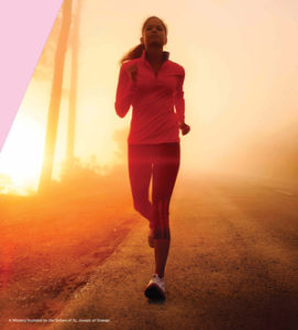 Women working out running at sunrise