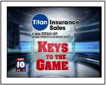 Keys of the Game TV show sponsorship ad for Titan Insurance Sales
