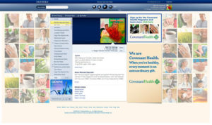 Pandora music home screen Covenant Health Sign up banner ad