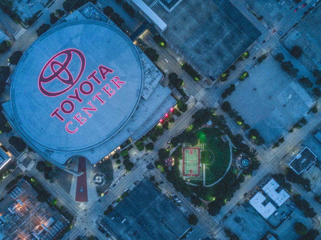 Top of the Toyota center 